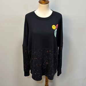 Lularoe Supply Crew Neck Pullover smiley face design oversized women’s sz M